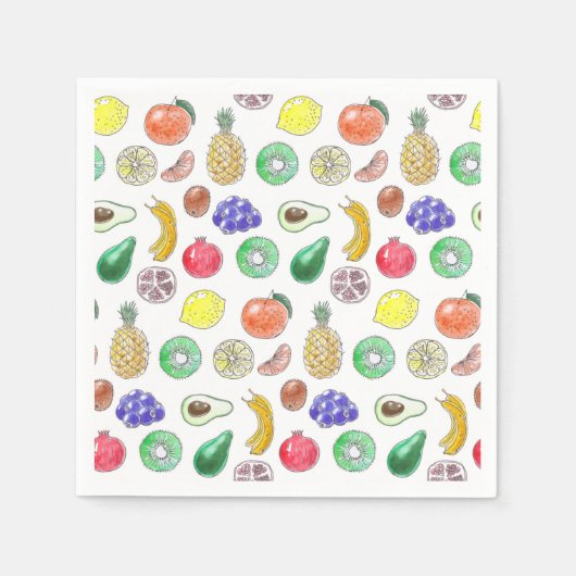 Serviette En Papier Motif de fruits (Devant)