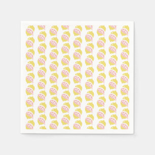 Serviette En Papier Motif de fruits au citron jaune dégoulinant