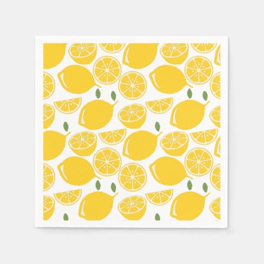 Serviette En Papier Motif de fruits de citron jaune (Devant)