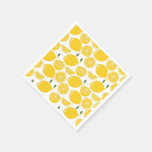 Serviette En Papier Motif de fruits de citron jaune (Coin)
