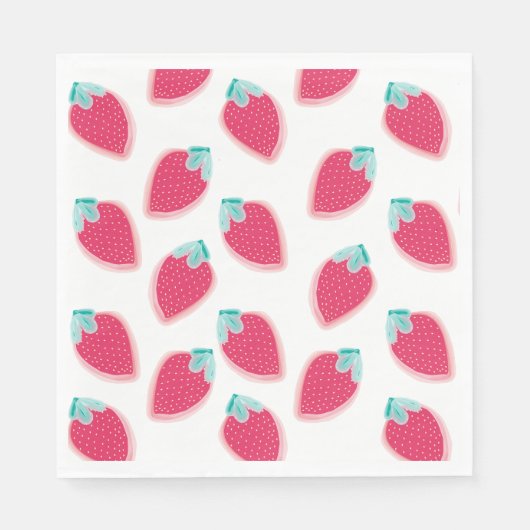 Serviette En Papier Motif de fruits de fraise cuite (Devant)