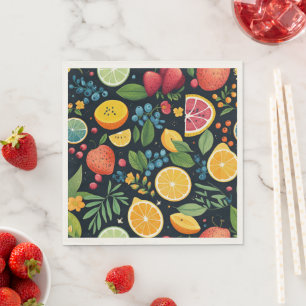 Serviette En Papier Motif de fruits frais coloré