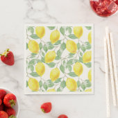 Serviette En Papier Motif DE FRUITS FRAIS LEMON NAPKIN (En situation)