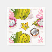 Serviette En Papier Motif de fruits texturés à main libre (Devant)