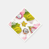 Serviette En Papier Motif de fruits texturés à main libre (Coin)
