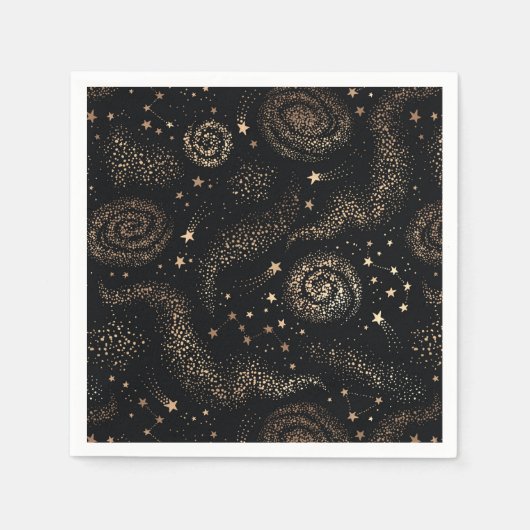 Serviette En Papier Motif de galaxie Gold Star Constellation (Devant)