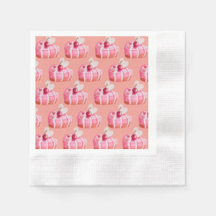 Serviette En Papier Motif de gâteau d'amour à la cerise douce – Saint-
