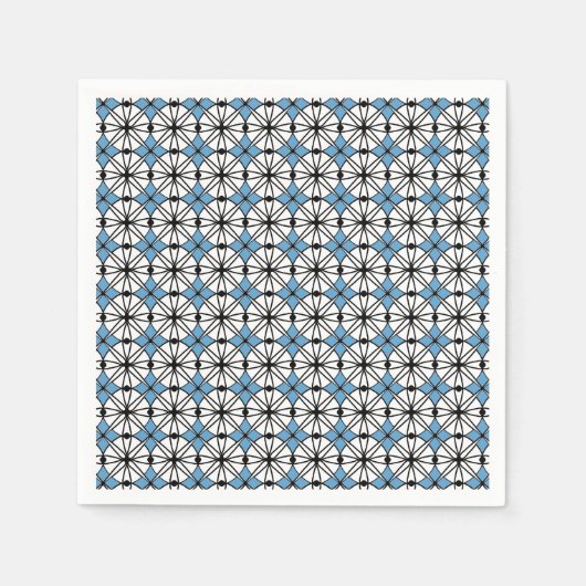 Serviette En Papier Motif de géométrie bleue (Devant)