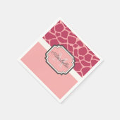 Serviette En Papier Motif de girafe rose (Coin)