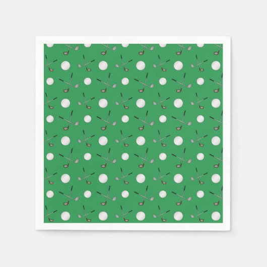 Serviette En Papier Motif de golf vert (Devant)
