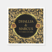 Serviette En Papier Motif de goth noir et or (Devant)