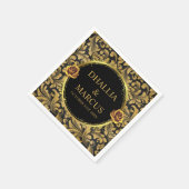 Serviette En Papier Motif de goth noir et or (Coin)