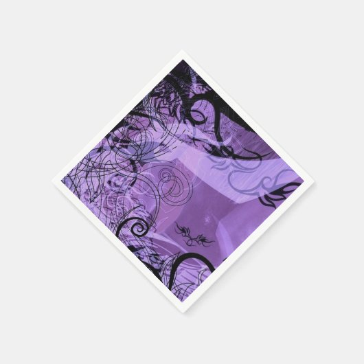 Serviette En Papier Motif de goth violet et noir (Coin)
