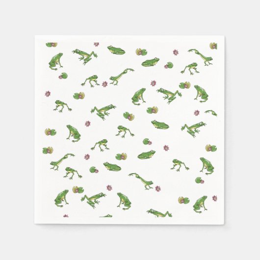 Serviette En Papier Motif de grenouille verte (Devant)