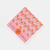 Serviette En Papier Motif de griffes blanc rose (Coin)