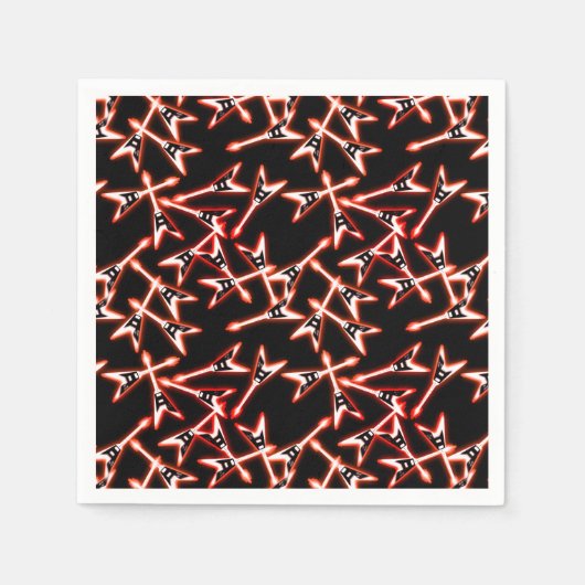 Serviette En Papier Motif de guitare électrique en métal lourd rouge e (Devant)