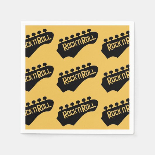 Serviette En Papier Motif de Guitare Rock et Roll (Devant)