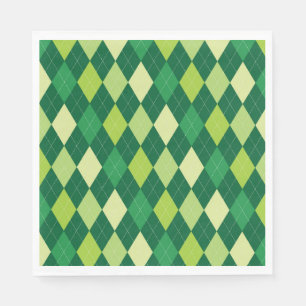 Serviette En Papier motif de Jacquard vert