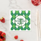 Serviette En Papier Motif de Jacquard vert et Golf Party (En situation)