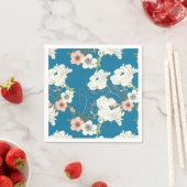 Serviette En Papier Motif de jardin floral blanc (En situation)