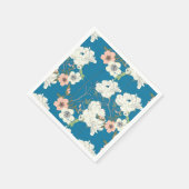 Serviette En Papier Motif de jardin floral blanc (Coin)