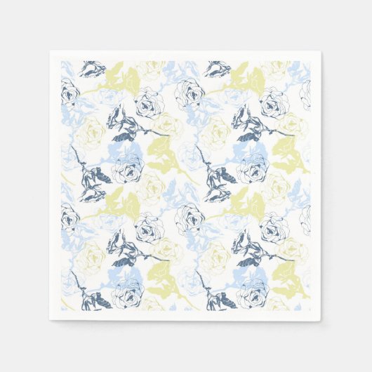 Serviette En Papier motif de jardin rose vintage (Devant)