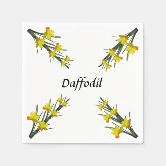Serviette en papier - Motif de jonquilles (Devant)