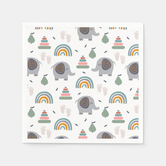 Serviette En Papier Motif de jouets pour bébé mou (Devant)