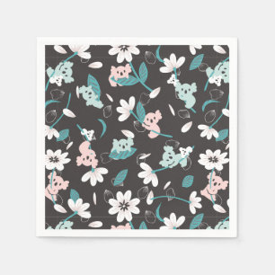 Serviette En Papier Motif de koala coloré, animal mignon et floral