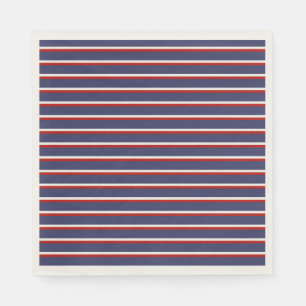 Serviette En Papier Motif de la bande rouge bleue de la Marine