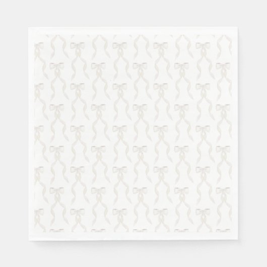 Serviette En Papier Motif de la Bow blanche Aquarelle (Devant)