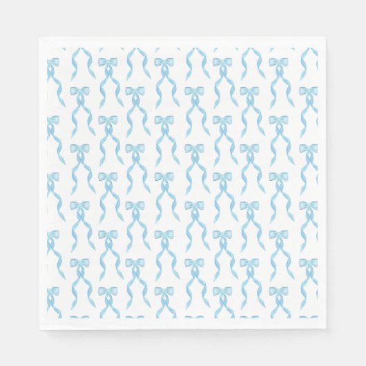 Serviette En Papier Motif de la Bow Bleue Aquarelle (Devant)