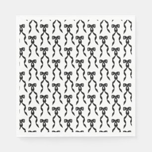 Serviette En Papier Motif de la Bow Noir
