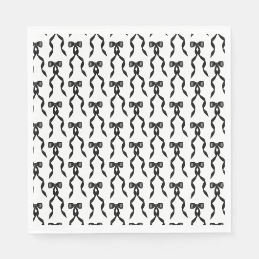 Serviette En Papier Motif de la Bow Noir (Devant)
