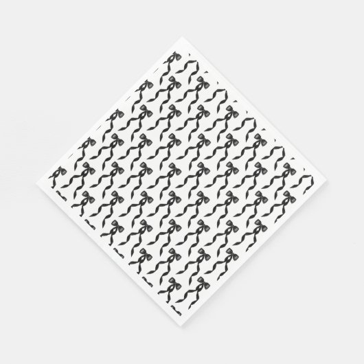 Serviette En Papier Motif de la Bow Noir (Coin)