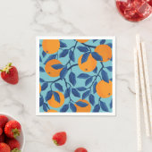 Serviette En Papier Motif de la branche orange bleue (En situation)
