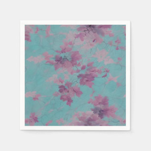 Serviette En Papier Motif de la Chinoiserie violet et bleu