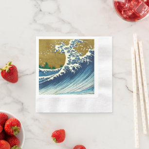 Serviette En Papier Motif de la Grande Vague de Hokusai : Art Ukiyo-e