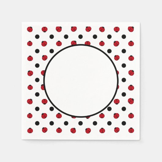 Serviette En Papier Motif de ladybug rétro (Devant)