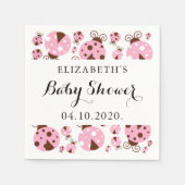 Serviette En Papier Motif De Ladybugs, Ladybugs Rose, Baby shower (Devant)