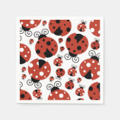 Serviette En Papier Motif De Ladybugs, Mignons Ladybugs, Red Ladybugs (Devant)