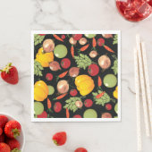 Serviette En Papier Motif de légumes (En situation)