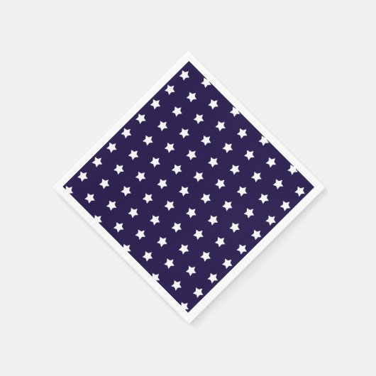 Serviette En Papier Motif de l'étoile blanche sur Custom Navy Blue Par (Coin)