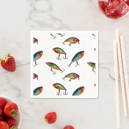 Serviette En Papier Motif de leurre de pêche (En situation)