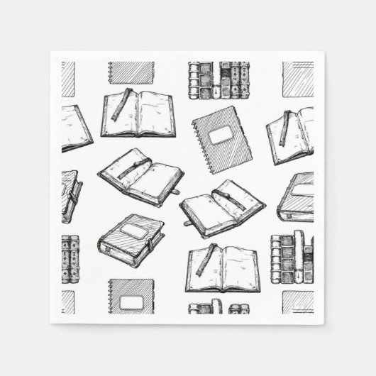 Serviette En Papier Motif de livre (Devant)