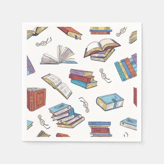 Serviette En Papier Motif de livre (Devant)