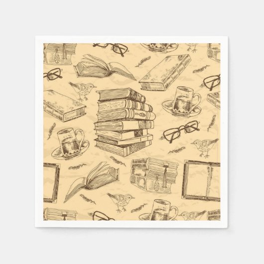 Serviette En Papier Motif de livre (Devant)