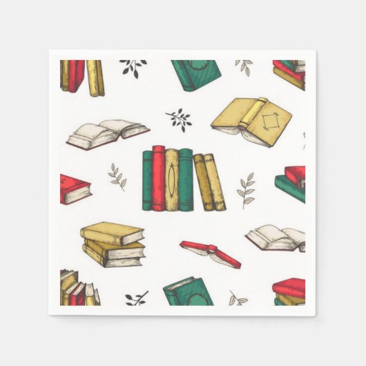 Serviette En Papier Motif de livre (Devant)