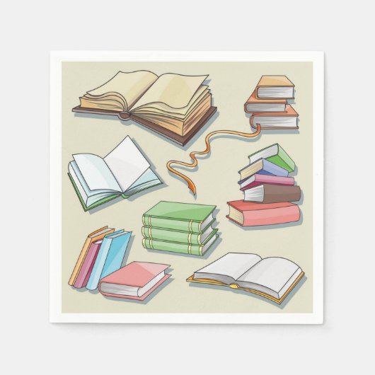 Serviette En Papier Motif de livre (Devant)
