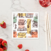 Serviette En Papier Motif de livre (En situation)